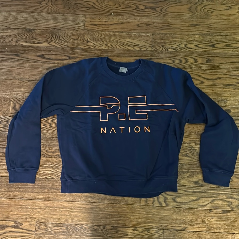 PE Nation Navy w/ Orange Standard Crewneck Sweatshirt EUC Medium